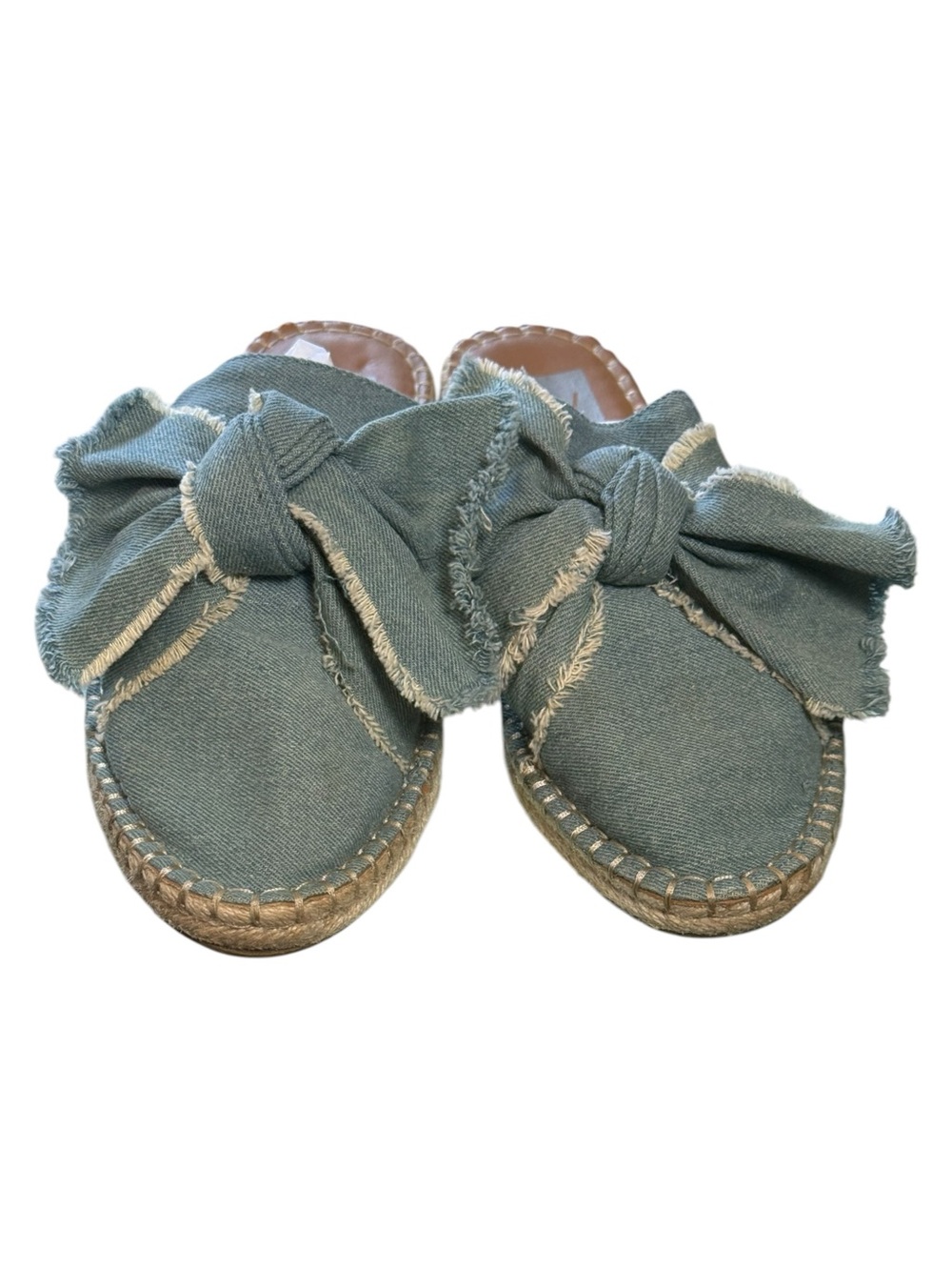 DV Denim Bow Espadrille Slide Sandals Frayed Size 10 - Picture 2 of 6